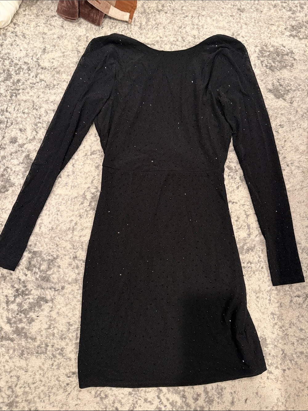 Windsor Black Long-Sleeve Sparkle Bodycon Dress